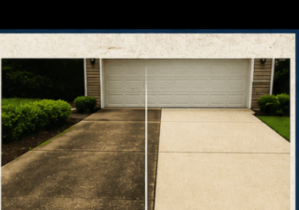Before and after driveway cleaning