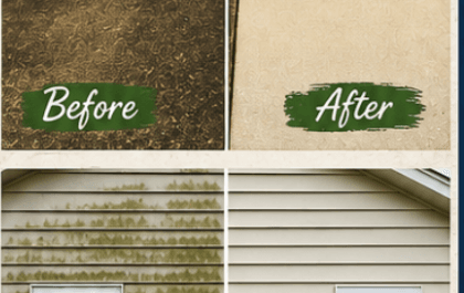 House siding before and after cleaning